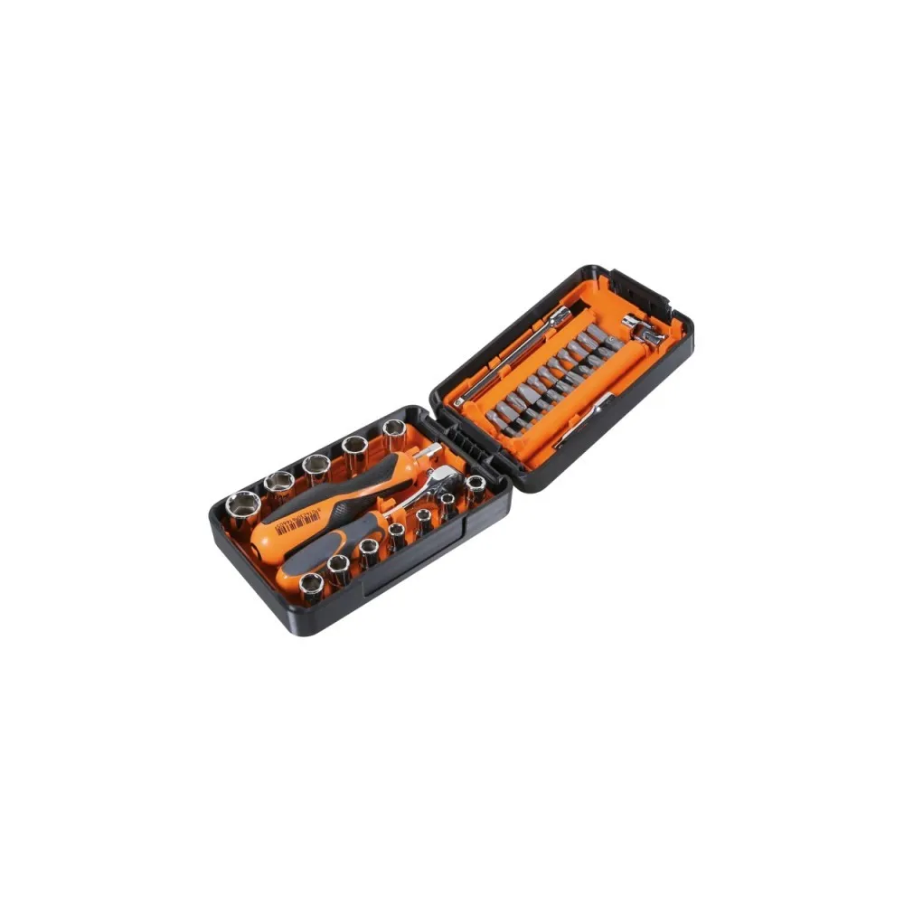 Assortment of 11 hexagon sockets, 21 bits and 7 accessories