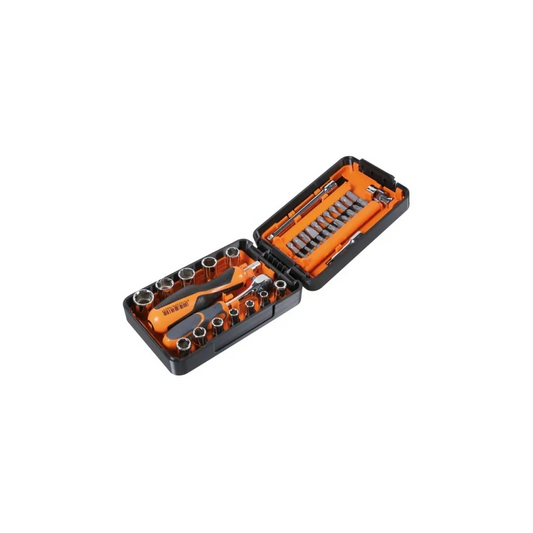 Assortment of 11 hexagon sockets, 21 bits and 7 accessories