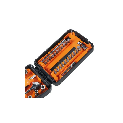 Assortment of 11 hexagon sockets, 21 bits and 7 accessories
